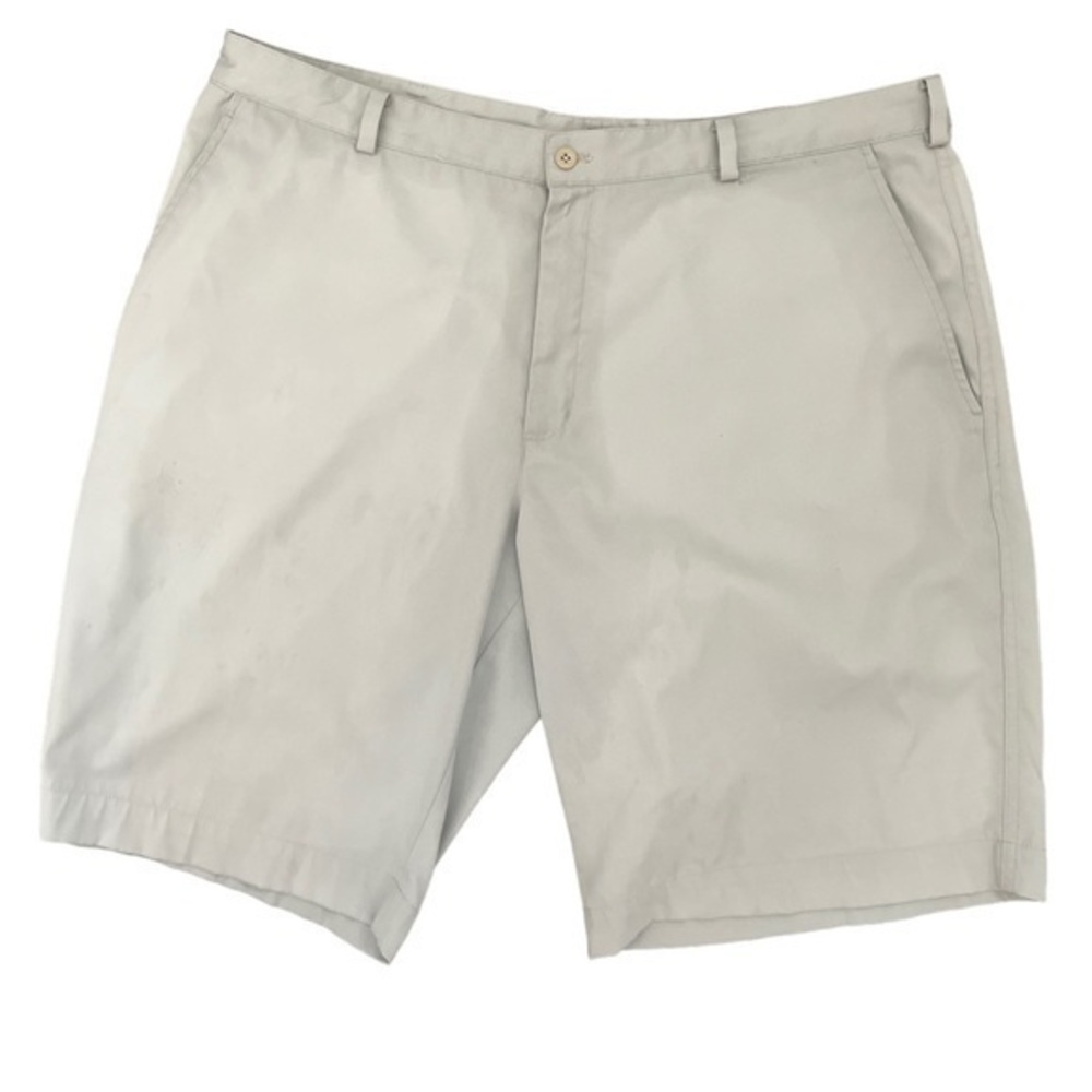 Nike Golf Shorts Men's Flat Front Light Khaki Golf  Size 40 Dri Fit